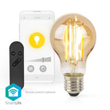 Nedis WiFiLRF10A60 SmartLife LED-glødelampe Wi-Fi E27 806 lm 7 W Varmt hvidt glas Android iOS Pære