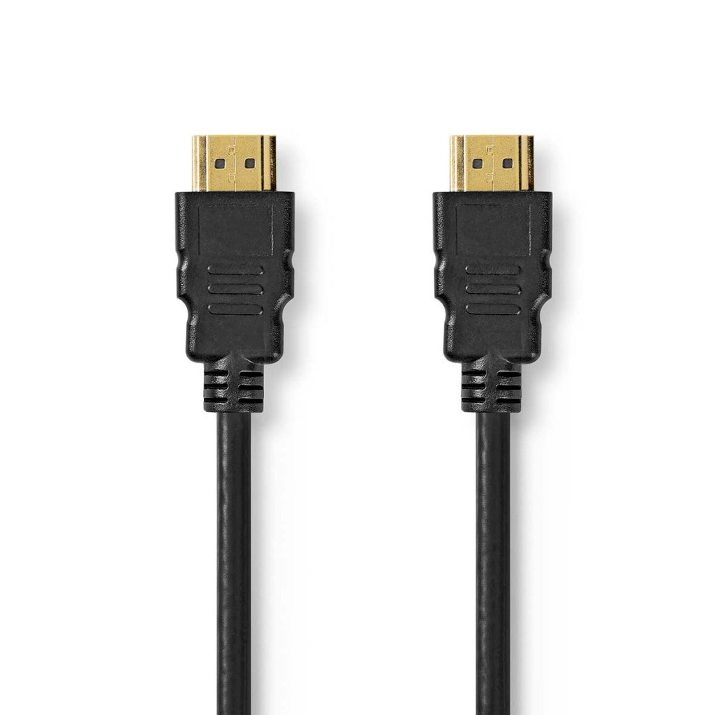 Nedis cvgp35000bk50 hdmi handel; kabel hdmi handel; stik hdmi handel; stik 8k@60hz earc forgyldt 5,00 m pvc sort polybag