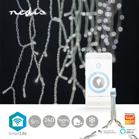 Nedis wifilxc03w250 smartlife dekorative led istap wi-fi kølig hvid 240 led #039;s 5,00 m android handel; ios