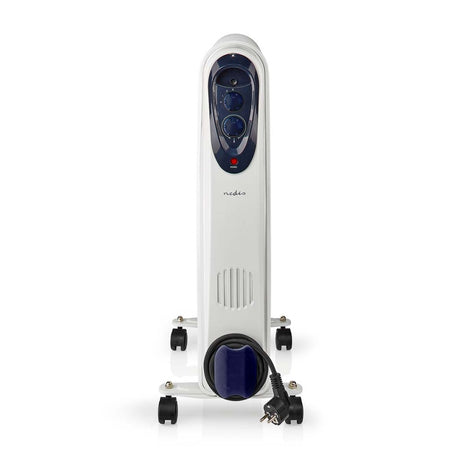 Nedis htoi30wt11 mobil olieradiator 1000 1500 2500 w 11 finner justerbar termostat 3 varmeindstillinger tip-over forebyggelse hvid
