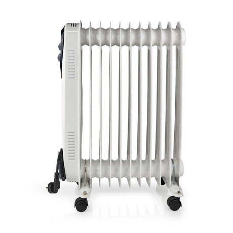 Nedis htoi30wt11 mobil olieradiator 1000 1500 2500 w 11 finner justerbar termostat 3 varmeindstillinger tip-over forebyggelse hvid