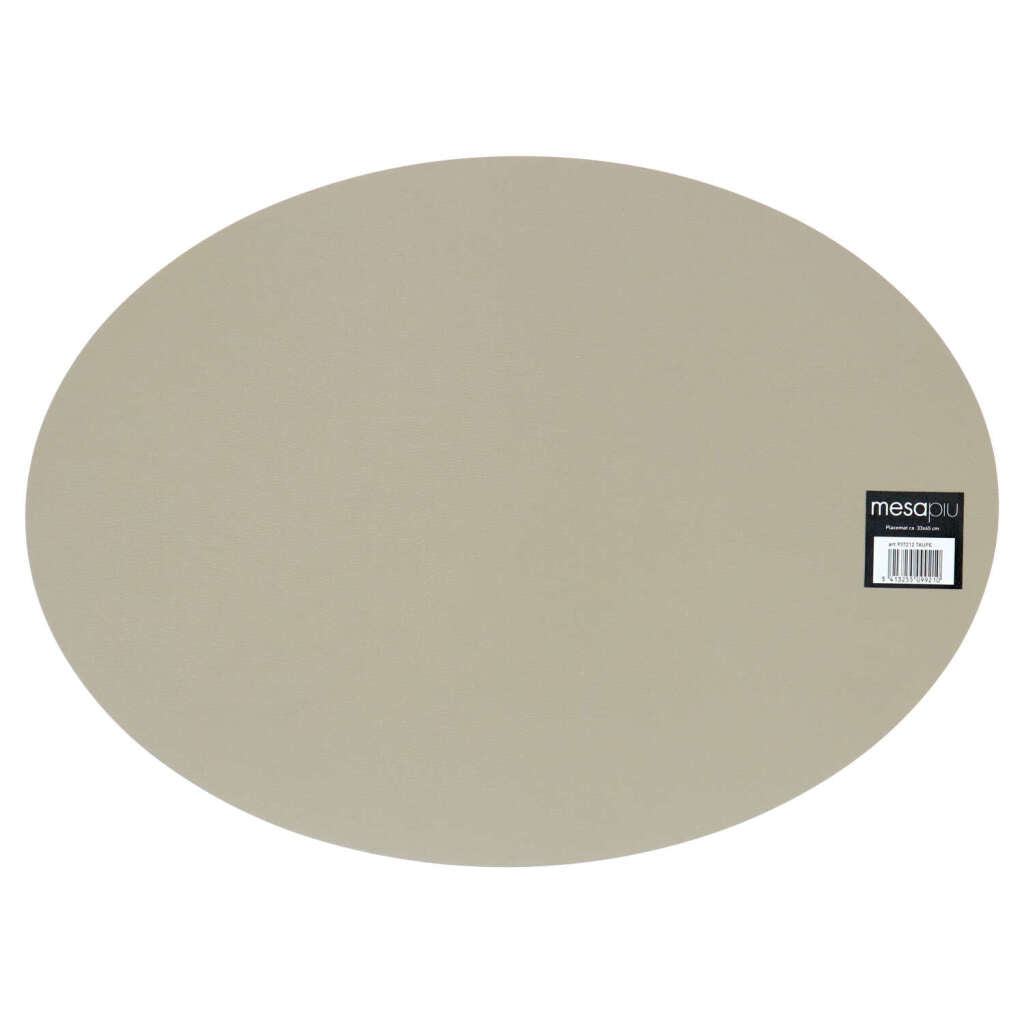 Mesapiu Mesapiu Dækkeserviet Læderlook Taupe Oval 45x33 Cm