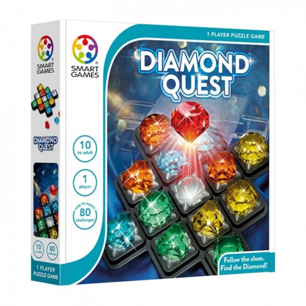 Smarte spil diamond quest - logisk tænkespil - 80 pædagogiske mineudfordringer - farveformer hjernetrim - solospil - fra 10 år