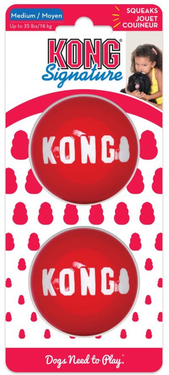 Kong signaturbolde 2-pk røde - - medium