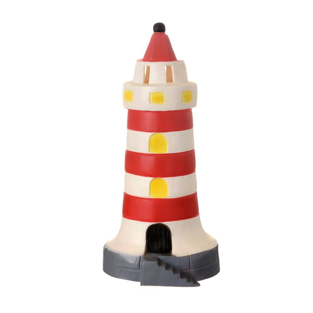 Egmont lampe fyr rød-hvid. 17x35 cm