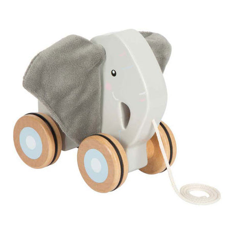 Lille fod - trækkende elefant i træ med knitrende ører
