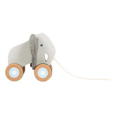 Lille fod - trækkende elefant i træ med knitrende ører
