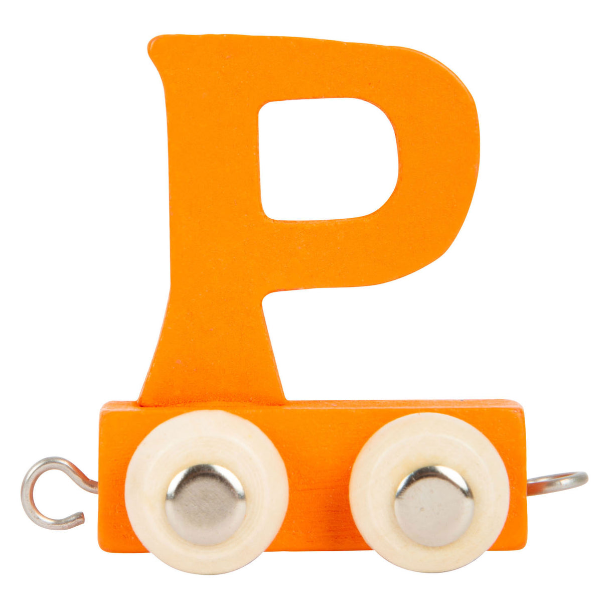 Lille fod - bogstavtog i træ orange - p - 12 stk