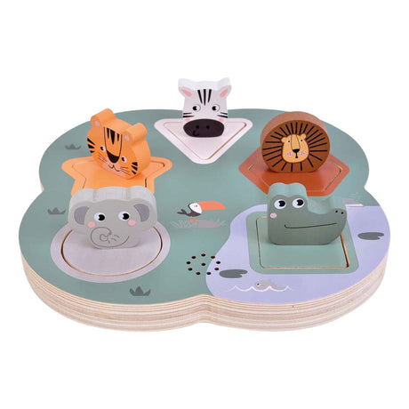 Lille fod - træ 3D dyrelyde puslespil safari