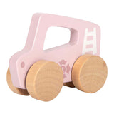 Lille fod - træ push car pink