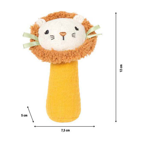 Small foot - stoffen grijpspeelgoed met rammelaar kleine leeuw