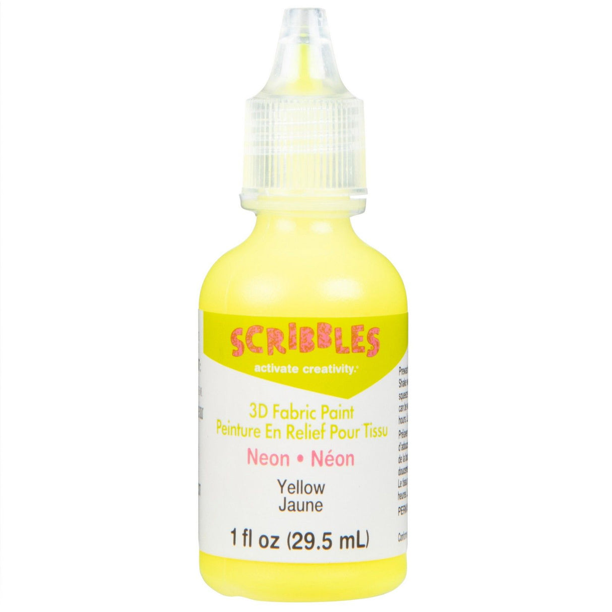 Skriblerier • 3D tekstilmaling neon 29,5ml gul