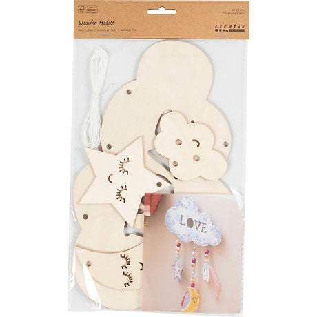Creativ firma træmobil, nattræ, b: 28 cm, tykkelse 3 mm, 1 stk 1 kasse