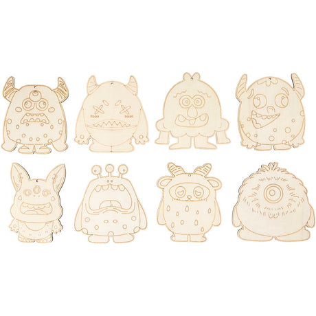 Creativ firma træfigurer, prøver, h: 12,4 cm, tykkelse 3 mm, 8 stk. 1 æske
