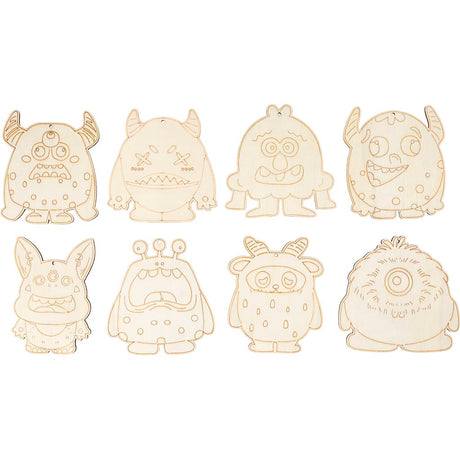 Creativ firma træfigurer, prøver, h: 12,4 cm, tykkelse 3 mm, 24 stk. 1 æske