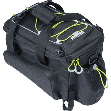 Basil Miles XL Pro Bagage Threat Bag - Vandtæt - Sporty - Black Lime - 9-36L - Mik RT Adapterplates