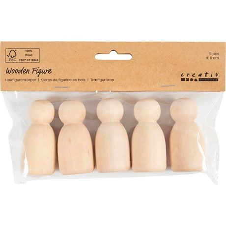 Creativ firma træfigur, oval, h: 6 cm, 5 stk 1 æske
