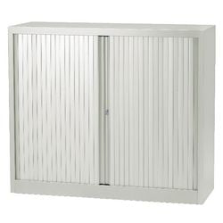Rulledørsskab lavt stål 100x43x103cm lysegrå 1 hylde
