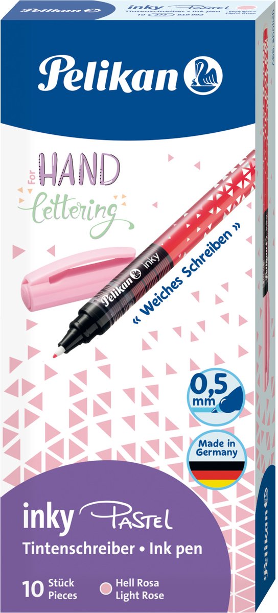 Pelikan ink pen inky 273 pastel lys pink 10 stk