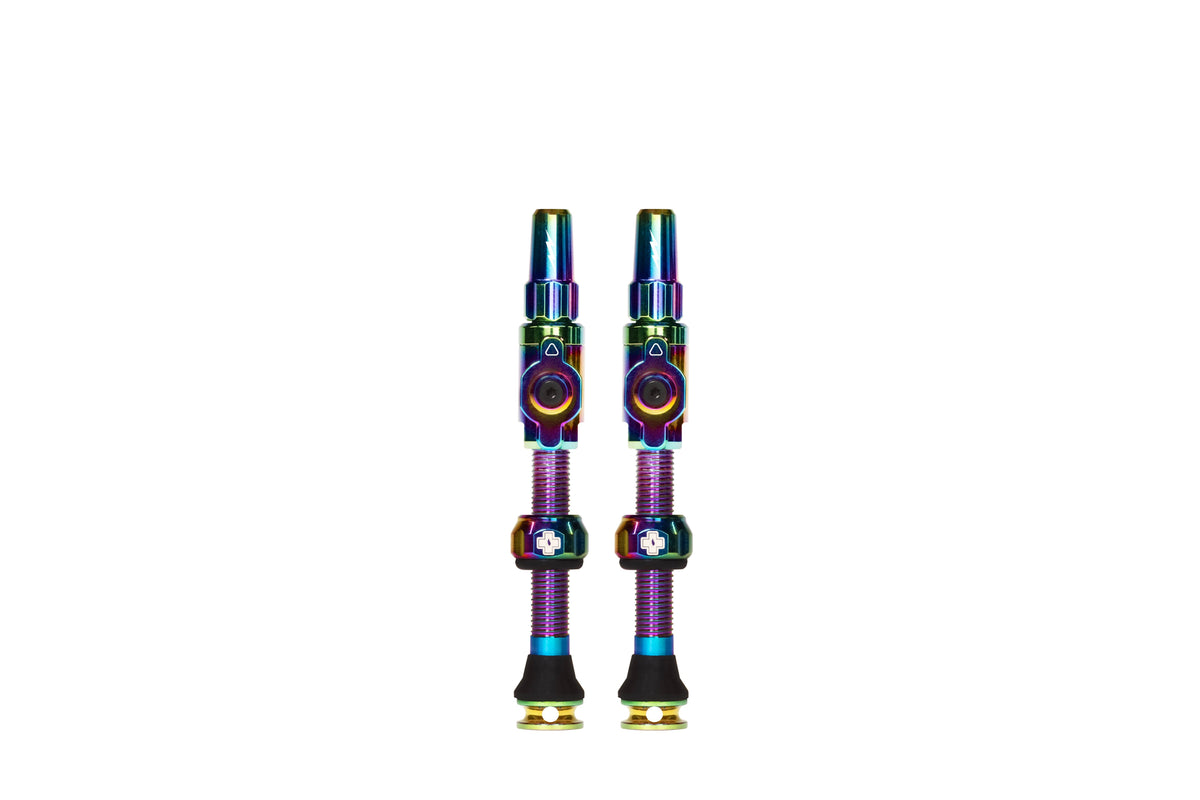 Muc-off big bore lite - slangeløs ventil - presta - 45mm - iriserende - kerneløst design - maksimal luftstrøm