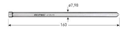 Rotec centreringsstift ø7,98mm l=160mm