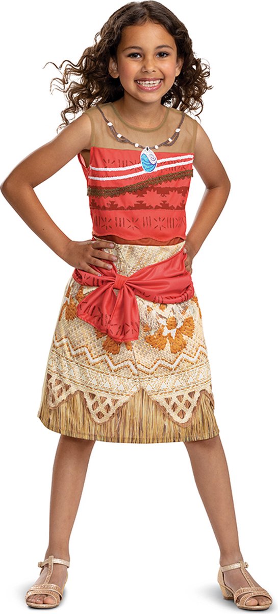 Forklædning Disney klassisk Vaiana pige kostume orange 3-4 år