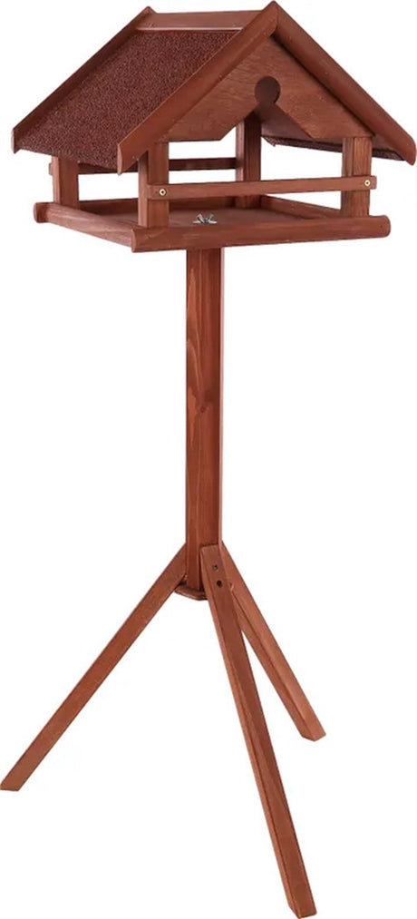 Flamingo fuglefoder med stativ hafnir træ - 42cm l x 40,5cm b x 119cm h, lavet af fyrretræ, vandafvisende, stærk og holdbar