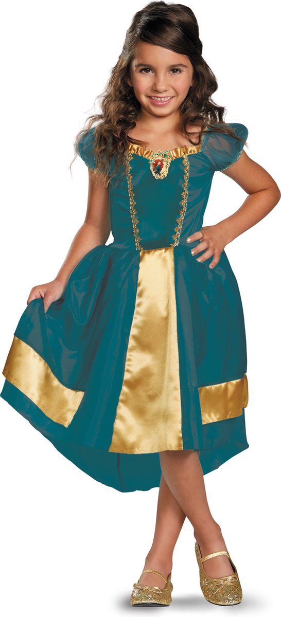 Forklædning disney prinsesse - modig (disney pixar), merida kjole klassisk, størrelse s (5 - 6 år), piger
