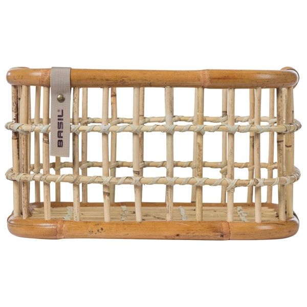 Basil Green Life - Ratting Bicycle Basket - Medium - Land Natural Brown