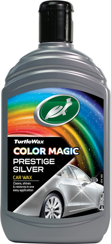 Turtle wax farve magisk prestige sølv voks - renser og giver glans - genopretter og tilføjer farve - camouflerer ridser og kedelige pletter - giver varig beskyttelse - hurtig og nem at bruge - 500ml