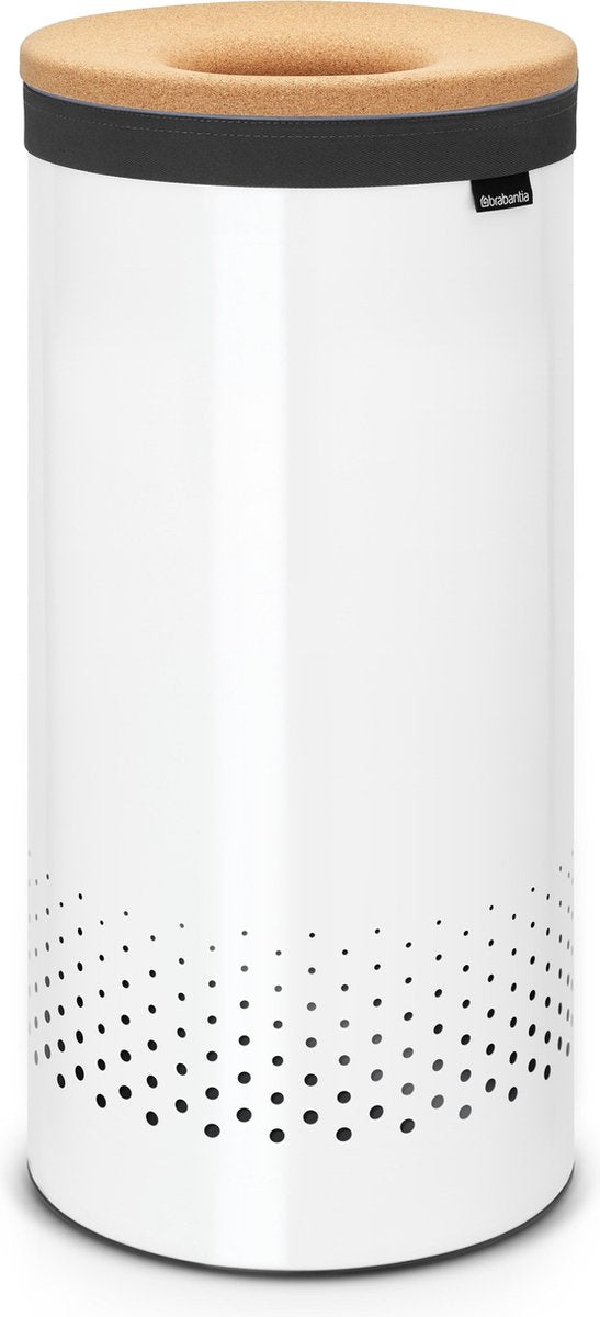 Brabantia vasketøjskurv - med låg - 35 l - hvid kork låg