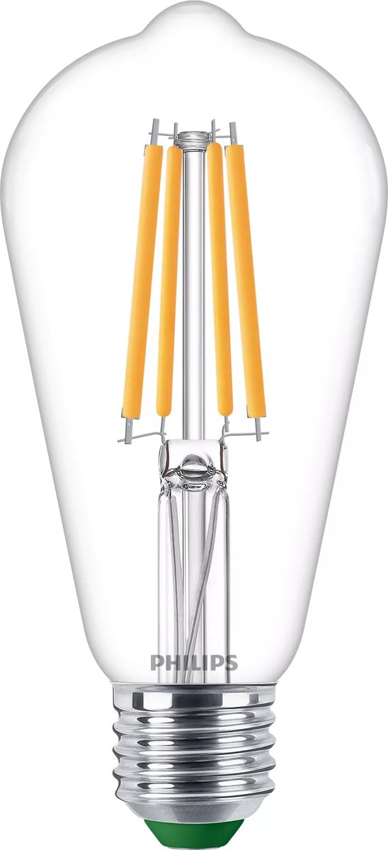 Philips led philips ultra efficient led lamp edison transparant - 60 w - e27 - warmwit licht