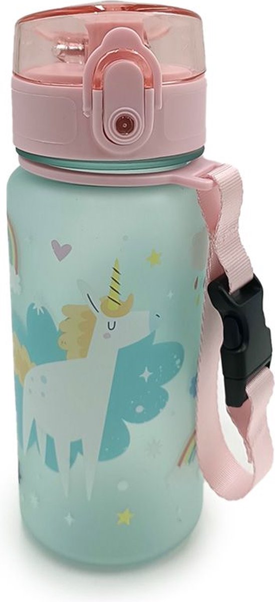 Puckator unicorn magic pop top 350ml brudsikker drikkeflaske skolekop drikkekop barn