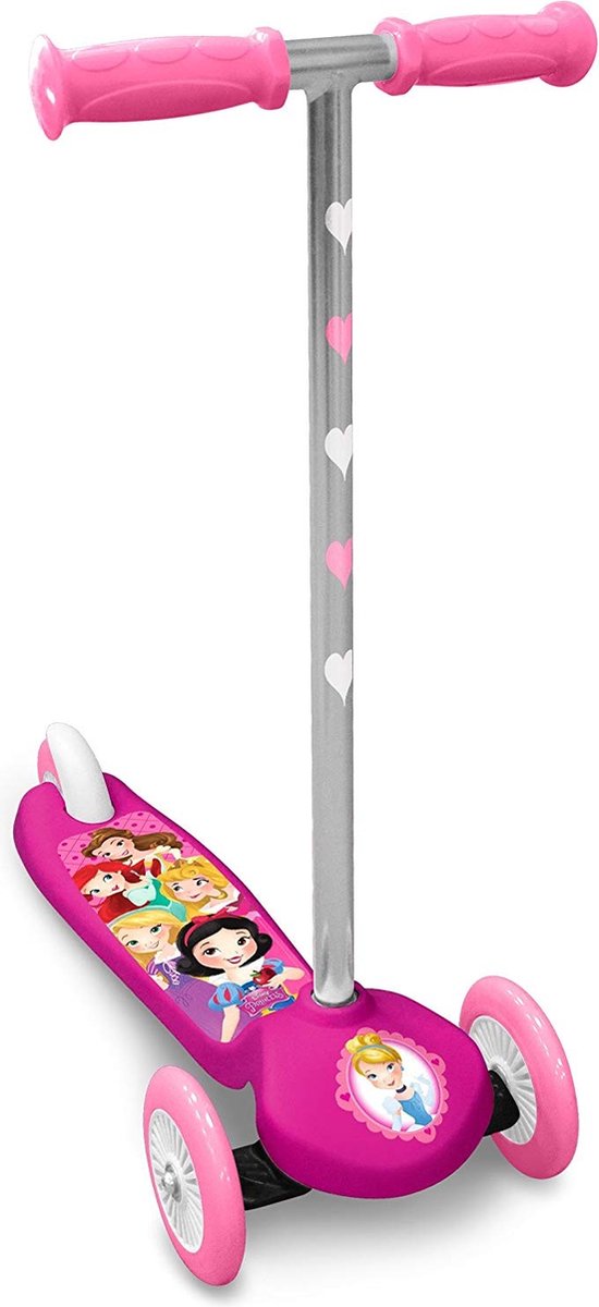 Princess 3-hjulet børnescooter fodbremse piger pink