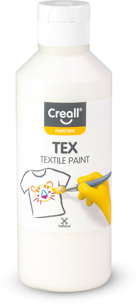 Creall tekstilmaling hvid, 250ml