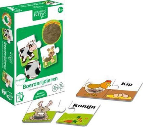 Bongers legetøj læringssæt - husdyr - 6 x 2 stk