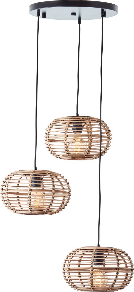 Brilliant woodball - hængelampe - e27 max 3x60w - rattan