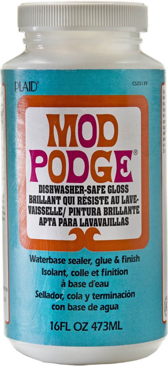 Mod podge tåler opvaskemaskine glans - decoupage lim - vandtæt - 473ml
