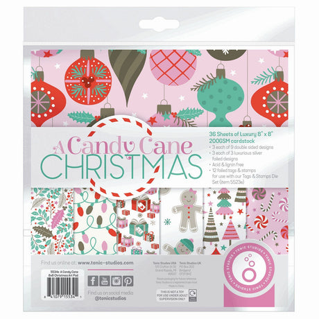 Tonic studios • en candy cane julekunstpude 20,3x20,3cm