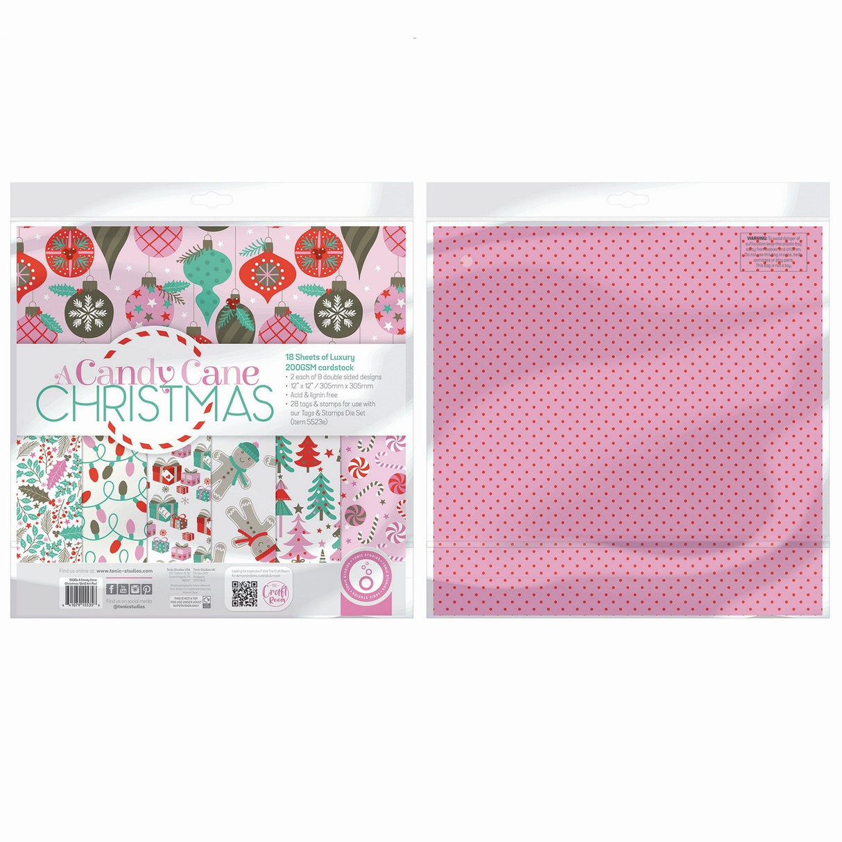 Tonic studios • en candy cane julekunstpude 30,5x30,5cm