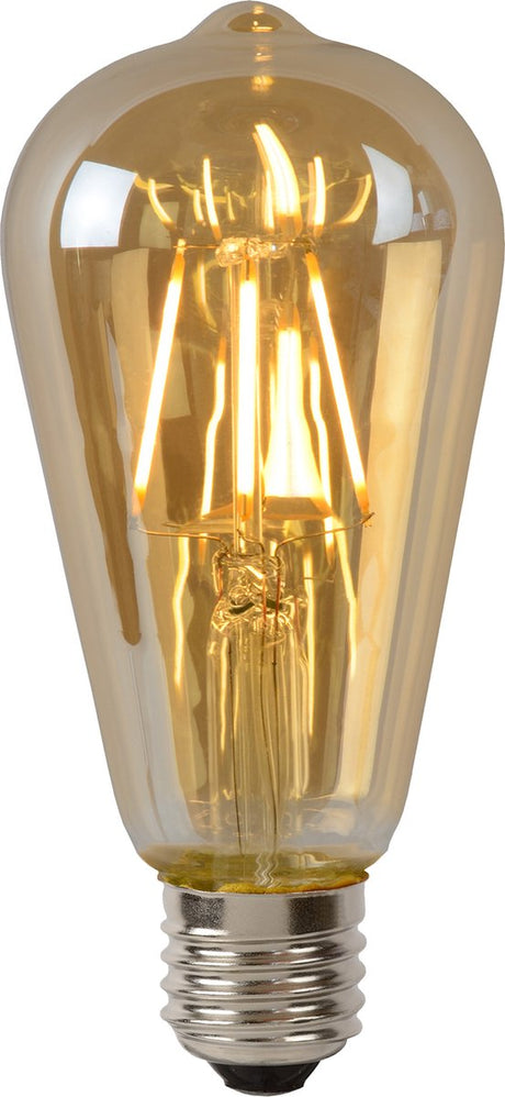 Lucide st64 - glødelampe - ø 6,4 cm - LED dæmpbar - E27 - 1x5W 2700K - rav