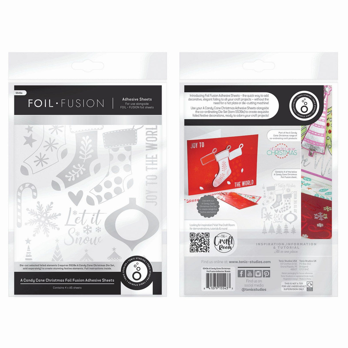 Tonic studios • en candy cane juleklæbende ark folie fusion