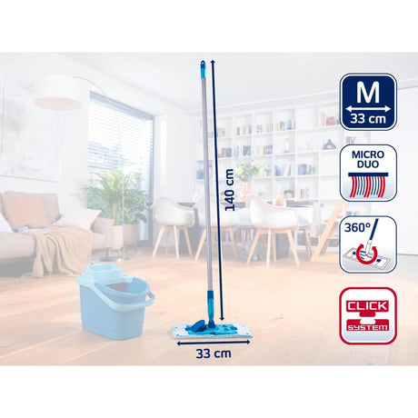 Leifheit powerclean gulvvisker m 33cm med håndtag 140cm