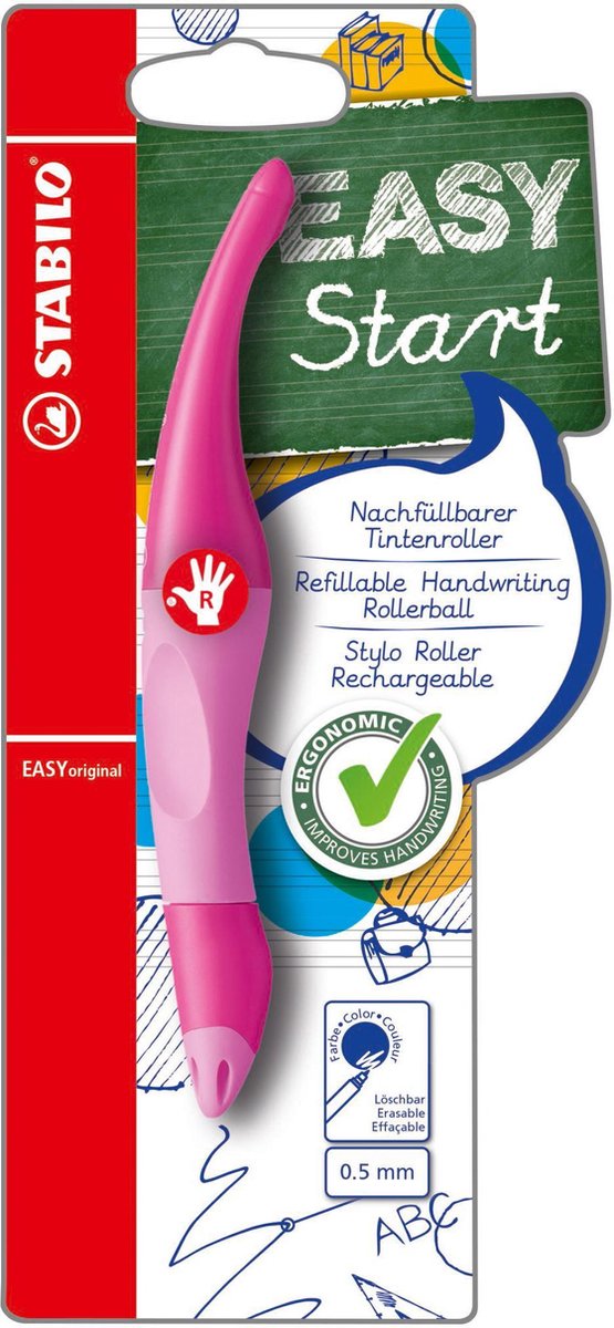 Stabilo easyoriginal - ergonomisk rollerball - højrehåndet - pink