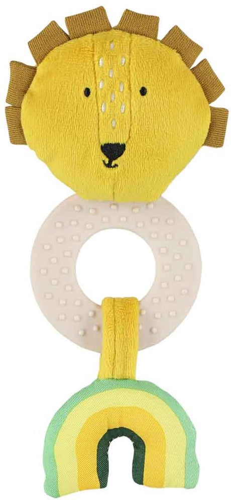 Trixie bijtspeeltje â€“ mr. lion â€“ siliconen bijtring knisperâ€“ houten ring spiegel â€“ 3m+