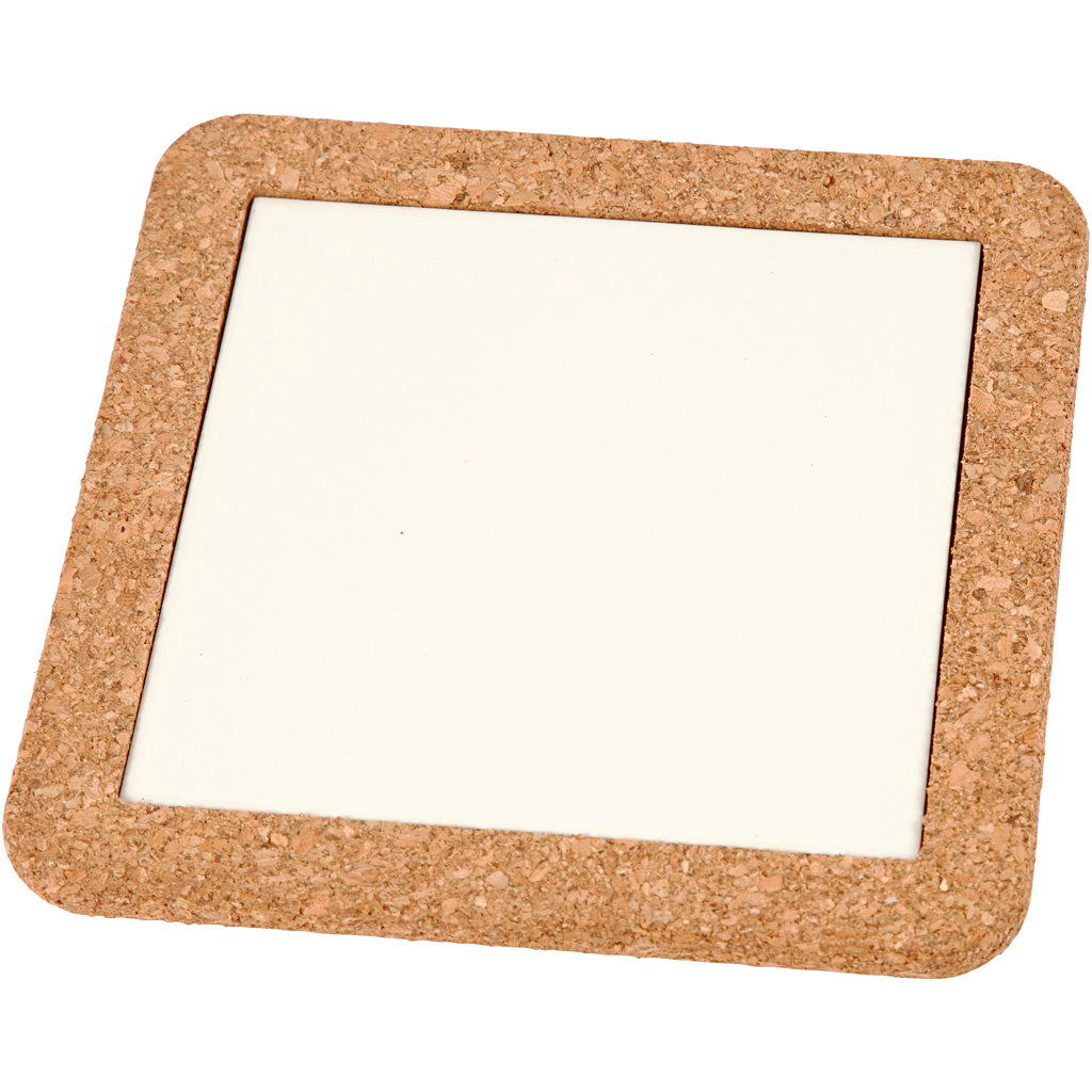 Creativ Company coaster porcelæn med ramme af Cork
