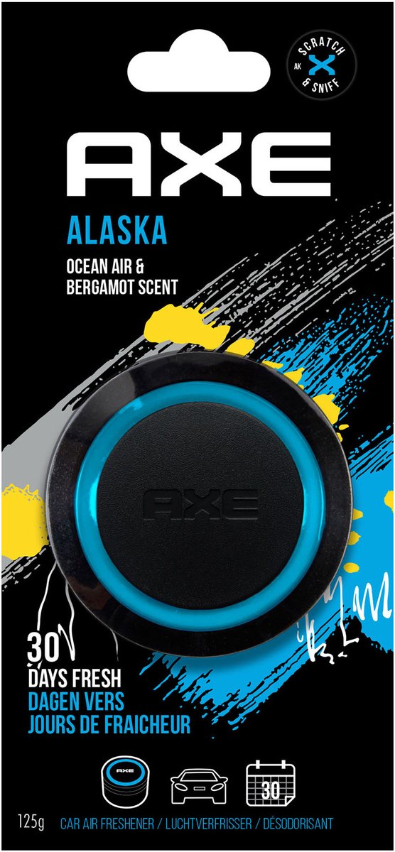 Axe air freshener gel kan alaska sort blå