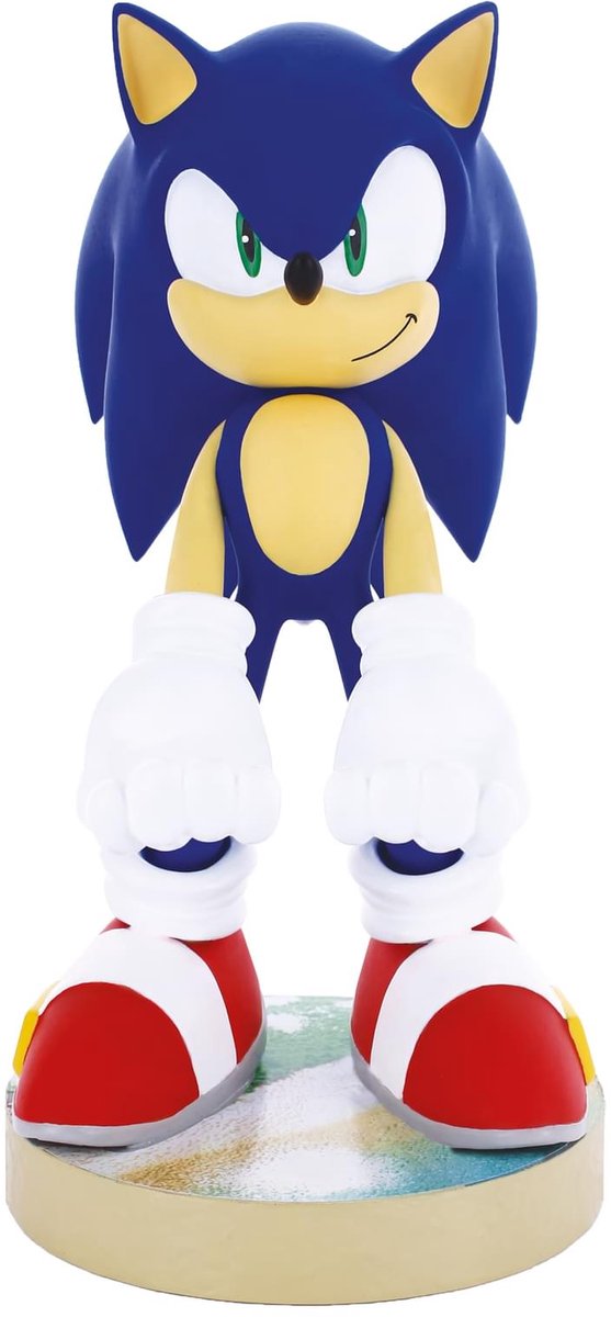 Cableguys sonic the hedgehog - moderne - figurstativ til telefon | controller | ladetaske (original kabelholdere)