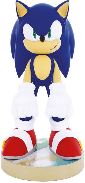 Cableguys sonic the hedgehog - moderne - figurstativ til telefon | controller | ladetaske (original kabelholdere)