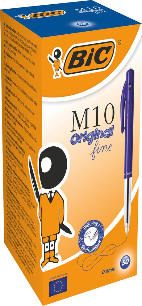 Bic kuglepen m10 0,4mm blå 50 stk